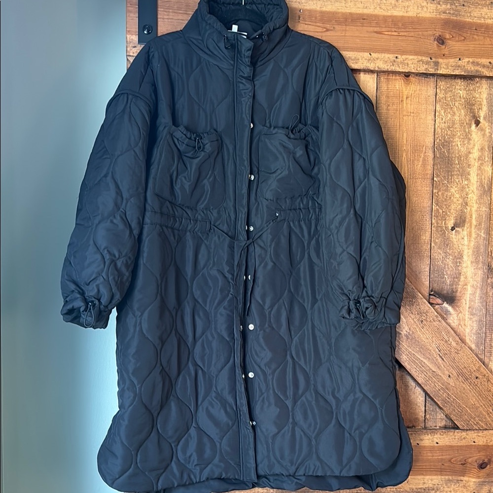 Motherhood Maternity Black Quilted Coat